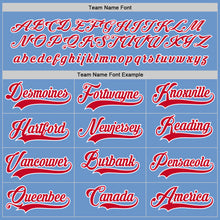 Load image into Gallery viewer, Custom Light Blue Red-White Hockey Jersey