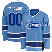 Загрузить изображение в средство просмотра галереи, Custom Light Blue Royal-White Hockey Jersey