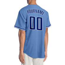 Load image into Gallery viewer, Custom Light Blue Royal-Gold Authentic Baseball Jersey