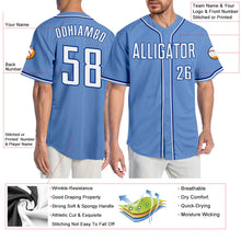 Load image into Gallery viewer, Custom Light Blue White-Royal Authentic Baseball Jersey