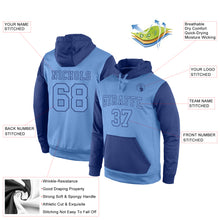 Laden Sie das Bild in den Galerie-Viewer, Custom Stitched Light Blue Light Blue-Royal Sports Pullover Sweatshirt Hoodie