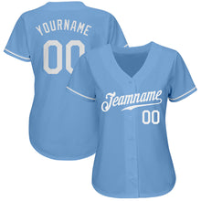 Load image into Gallery viewer, Custom Light Blue White Authentic Baseball Jersey