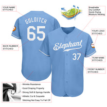 Load image into Gallery viewer, Custom Light Blue White Authentic Baseball Jersey