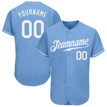 Load image into Gallery viewer, Custom Light Blue White Authentic Baseball Jersey