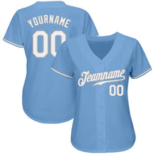 Load image into Gallery viewer, Custom Light Blue White-Gray Authentic Baseball Jersey