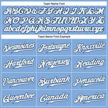 Load image into Gallery viewer, Custom Light Blue White-Navy Authentic Baseball Jersey