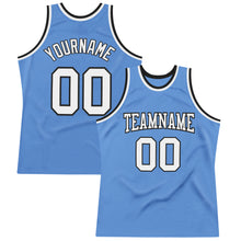 Загрузить изображение в средство просмотра галереи, Custom Light Blue White-Black Authentic Throwback Basketball Jersey