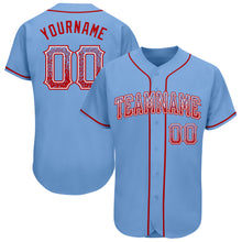 Load image into Gallery viewer, Custom Light Blue Red-White Authentic Drift Fashion Baseball Jersey