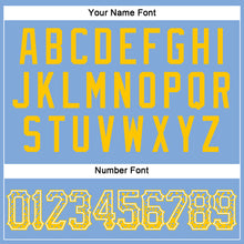 Load image into Gallery viewer, Custom Light Blue Gold-White Authentic Drift Fashion Baseball Jersey