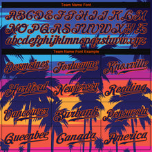 Загрузить изображение в средство просмотра галереи, Custom Royal Navy-Orange 3D Pattern Design Palm Trees Authentic Baseball Jersey