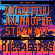 Загрузить изображение в средство просмотра галереи, Custom Royal Navy-Orange 3D Pattern Design Palm Trees Authentic Baseball Jersey