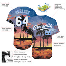 Load image into Gallery viewer, Custom Light Blue White-Light Blue 3D Pattern Design Palm Trees Authentic Baseball Jersey