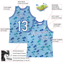 Загрузить изображение в средство просмотра галереи, Custom Light Blue White-Royal 3D Pattern Hawaii Palm Trees Authentic Basketball Jersey