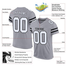 Charger l'image dans la galerie, Custom Light Gray White-Black Mesh Authentic Football Jersey