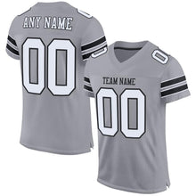 Charger l'image dans la galerie, Custom Light Gray White-Black Mesh Authentic Football Jersey