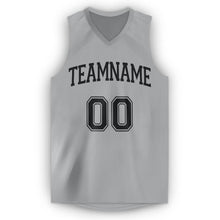 Laden Sie das Bild in den Galerie-Viewer, Custom Gray Black V-Neck Basketball Jersey