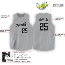 Laden Sie das Bild in den Galerie-Viewer, Custom Gray Black Round Neck Basketball Jersey