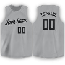 Laden Sie das Bild in den Galerie-Viewer, Custom Gray Black Round Neck Basketball Jersey