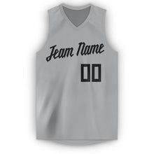 Laden Sie das Bild in den Galerie-Viewer, Custom Gray Black V-Neck Basketball Jersey