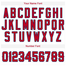 Laden Sie das Bild in den Galerie-Viewer, Custom White Red-Navy Baseball Jersey