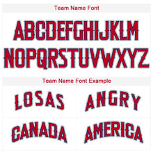 Laden Sie das Bild in den Galerie-Viewer, Custom White Red-Navy Baseball Jersey