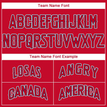 Load image into Gallery viewer, Custom Red Navy-Gray Baseball Jersey