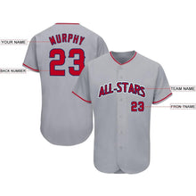 Загрузить изображение в средство просмотра галереи, Custom Gray Red-Navy Baseball Jersey