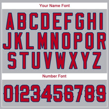 Загрузить изображение в средство просмотра галереи, Custom Gray Red-Navy Baseball Jersey