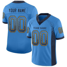 Загрузить изображение в средство просмотра галереи, Custom Powder Blue Navy-Gold Drift Fashion Football Jersey