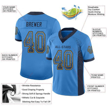 Загрузить изображение в средство просмотра галереи, Custom Powder Blue Navy-Gold Drift Fashion Football Jersey