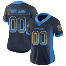 Загрузить изображение в средство просмотра галереи, Custom Navy Powder Blue-Gold Drift Fashion Football Jersey