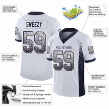 Load image into Gallery viewer, Custom White Navy-Old Gold Drift Fashion Football Jersey