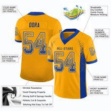 Загрузить изображение в средство просмотра галереи, Custom Gold Royal-White Drift Fashion Football Jersey