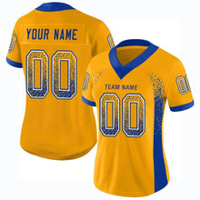 Загрузить изображение в средство просмотра галереи, Custom Gold Royal-White Drift Fashion Football Jersey