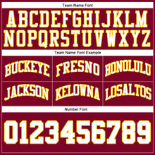 Загрузить изображение в средство просмотра галереи, Custom Maroon White-Gold Authentic Throwback Basketball Shorts
