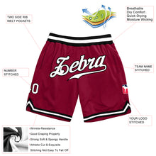 Charger l'image dans la galerie, Custom Maroon White-Black Authentic Throwback Basketball Shorts