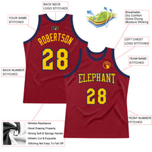 Laden Sie das Bild in den Galerie-Viewer, Custom Maroon Navy-Gold Authentic Throwback Basketball Jersey