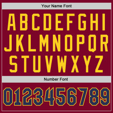 Laden Sie das Bild in den Galerie-Viewer, Custom Maroon Navy-Gold Authentic Throwback Basketball Jersey