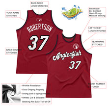 Laden Sie das Bild in den Galerie-Viewer, Custom Maroon White-Black Authentic Throwback Basketball Jersey