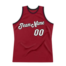 Laden Sie das Bild in den Galerie-Viewer, Custom Maroon White-Black Authentic Throwback Basketball Jersey
