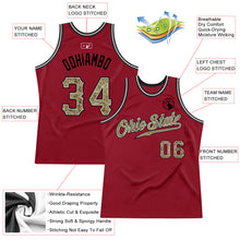 Laden Sie das Bild in den Galerie-Viewer, Custom Maroon Camo-Gray Authentic Throwback Basketball Jersey