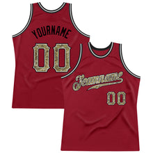 Laden Sie das Bild in den Galerie-Viewer, Custom Maroon Camo-Gray Authentic Throwback Basketball Jersey