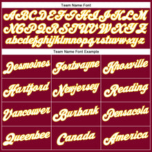 Laden Sie das Bild in den Galerie-Viewer, Custom Maroon White Pinstripe White-Gold Authentic Basketball Jersey