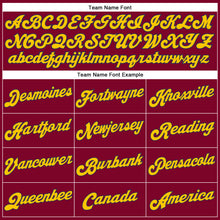 Загрузить изображение в средство просмотра галереи, Custom Maroon White Pinstripe Navy-Gold Authentic Basketball Jersey