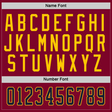 Load image into Gallery viewer, Custom Maroon Navy-Gold Hockey Jersey