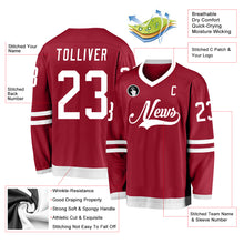 Load image into Gallery viewer, Custom Maroon White Hockey Jersey