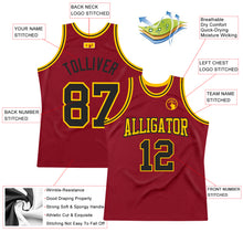 Загрузить изображение в средство просмотра галереи, Custom Maroon Black-Gold Authentic Throwback Basketball Jersey