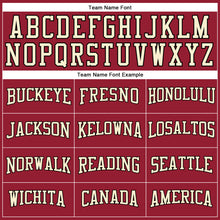 Laden Sie das Bild in den Galerie-Viewer, Custom Maroon Cream-Black Authentic Throwback Basketball Jersey