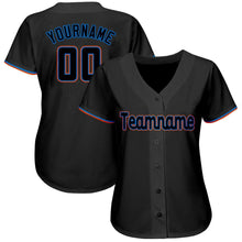 Загрузить изображение в средство просмотра галереи, Custom Black Powder Blue-Orange Baseball Jersey