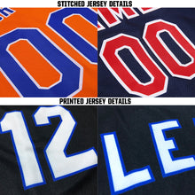 Загрузить изображение в средство просмотра галереи, Custom Black Powder Blue-Orange Baseball Jersey